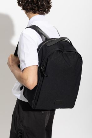 Giorgio Armani Backpack With Logo Patch, Mens, Black