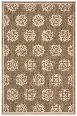 Safavieh Alfombra medall&oacute;n peque&ntilde;o de polipropileno beige, 122 x 183 cm