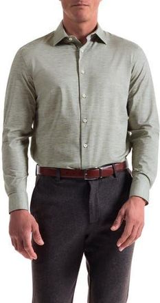 Bugatchi James OoohCotton Space Dye Button-Up Shirt in Khaki at Nordstrom Rack, Size Xx-Large