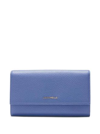 Coccinelle flap metallic wallet - Blu