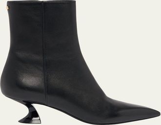 Lanvin 50mm Midnight Step Leather Ankle Boots