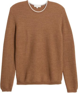 Jack Victor Belvedere Tipped Merino Wool Sweater in Camel at Nordstrom, Size Xx-Large