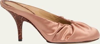 Dries Van Noten Ruched Satin Mules
