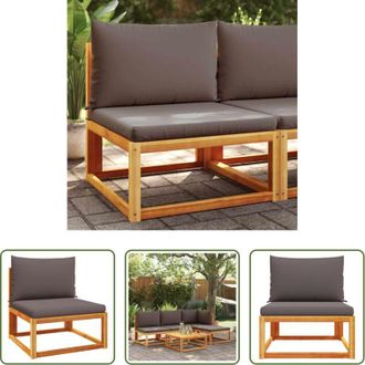 vidaXL vidaXL Cuscino in rattan - Divano da giardino senza braccioli con cuscini in legno di acacia e rattan