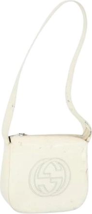 Gucci Pre-owned Vintage Crossbody Tas - Dames - Vintage Schoudertas - Wit - ONE Size - Leer - Vintage