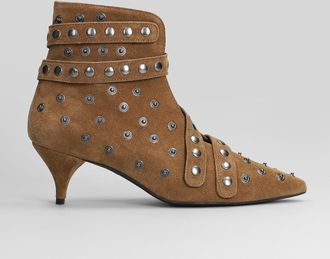 Alchimia High Heels Ankle Boots In Brown Suede