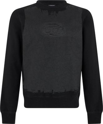 Diesel Sweater met ronde hals - Heren - Sweatshirts & Hoodies - Zwart - Maat: S Katoen