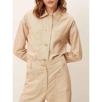 Sessun Shirt, kort model, fijne strepen, lange mouwen, NOTTERI