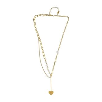 Dansk Copenhagen Accessoires, Dames, Geel, ONE Size, Gouden Hart Ketting Waterdicht Elegant