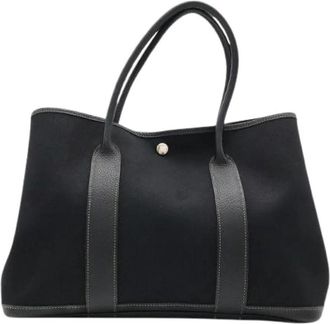 Herm&egrave;s Pre-owned Vintage Canvas Tote Bag - Dames - Vintage Shopper - Zwart - ONE Size - Vintage