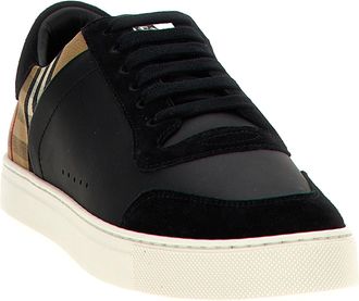 Burberry Check-Print Calfskin Sneaker - Black