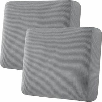 OEM Funda De Sof&aacute; Individual S&uacute;per El&aacute;stica, Tejido De Sarga Jacquard Grueso (juego De 2 Piezas, Funda De Coj&iacute;n Grande Para Sof&aacute;, Gris Paloma)