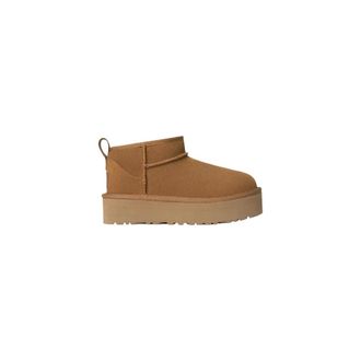 UGG Winter Boots, female, Beige, Size: 6 US Platform Suede Ankle Boots