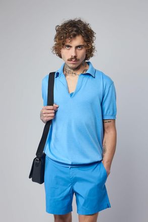 Tom Ford Cotton Silk Tipping SS Buttonless Polo