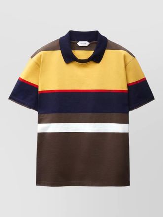 Versace striped cotton short-sleeve polo shirt