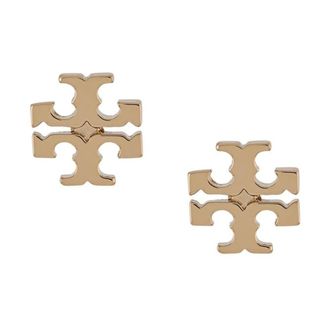 Tory Burch Double T Stud Oorbellen - Dames - Oorbellen - Geel - ONE Size - Accessoires