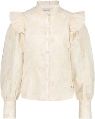 Fab By Fabienne Chapot Geborduurde Katoenen Popeline Blouse - Dames - Overhemden - Wit - XS - Katoen - Overhemden