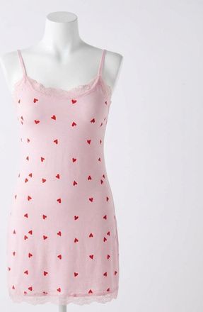 Z Supply Little Things Heart Chemise In Pink Marshmallow