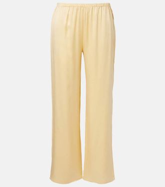 Asceno Loreto silk charmeuse wide-leg pants