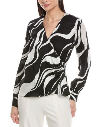Elie Tahari Printed Silk-Blend Blouse