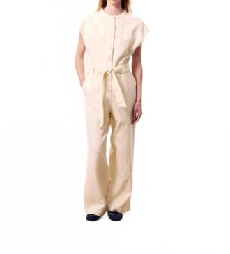 FRNCH Celestia Textured Jumpsuit In Cream