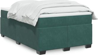 vidaXL Vidaxl - Cama Box Spring Con Colch&oacute;n Terciopelo Verde Oscuro 120x200 Cm