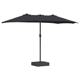 Berkfield Home Garden Parasol Folding Black 385 x 209 x 244 cm Fabric