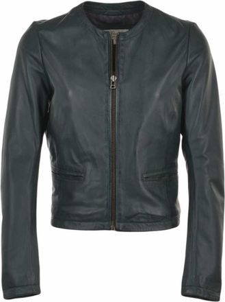 Ashwood Leather Womens Ethel Real Collarless Jacket - Green - Size 18 UK