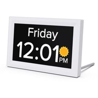 OEM Reloj De 7 Pulgadas Con D&iacute;a Y Fecha Para Personas Mayores, Pantalla Digital Grande, 5 Alarmas, 3 Recordatorios De Medicamentos, Fuente Grande, Reloj P