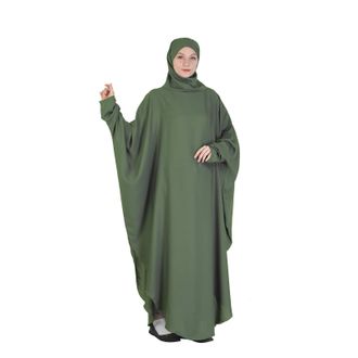 Generic Muslim Dress Women One Piece Prayer Dress Muslim Long Sleeve Hooded Abaya Burkas Islamic Full Cover Maxi Ramadan Kaftan Hijab Middle Eastern Arab Robe