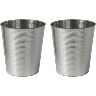 Happimess Remi Modern Classic Textured Steel 2 Gal Waste Bin in Polished Steel at Nordstrom