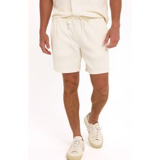 Threads 4 Thought Wayne Stripe Jacquard Terry Cloth Drawstring Shorts in White at Nordstrom, Size Xx-Large