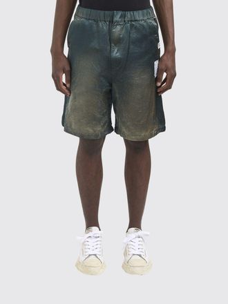 Miharayasuhiro Shorts jogging in cotone con stampa astratta e effetto usurato