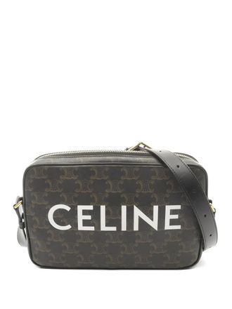 Celine 2010s medium Triomphe cross body bag - women - Calf Leather/PVC - One Size - Brown