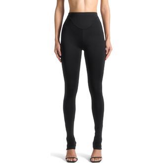 Mani&egrave;re De Voir Chloe High Waisted Leggings in Black at Nordstrom, Size 4