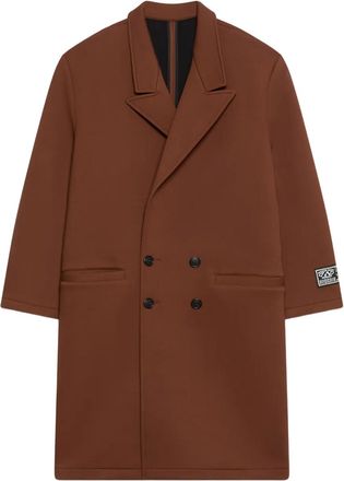 GCDS Cappotto doppiopetto con applicazione logo - Marrone