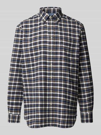 Christian Berg Flanellhemd mit Button-Down-Kragen in Mud, Gr&ouml;&szlig;e S