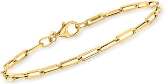 RS Pure Ross-Simons Italian 14kt Yellow Gold Paper Clip Link Bracelet