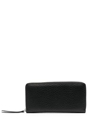 Maison Margiela four-stitch zip-around wallet - women - Viscose/Brass/Bovine Leather (top grain)/Bovine Leather (top grain) - One Size - Black
