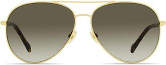 Jimmy Choo Eyewear Devan pilot-frame sunglasses - women - Metal (Other)/Acetate - One Size - Gold