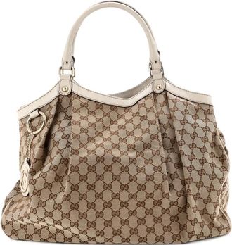 Gucci Sukey GG Canvas with Leather Large tote bag - Marrone
