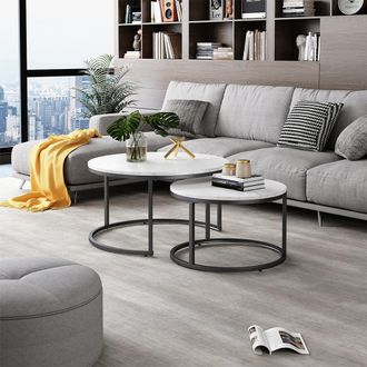 Vicco Conjunto De Mesas De Centro Montreal, Blanco, 77 X 40 Cm 2 Partes