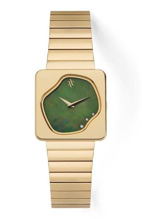 Vanna Astra Gemstone and Diamonds Watch in Green Pearl-Gold at Nordstrom