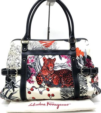 Ferragamo Multicolor Nylon Fiera Print Shoulder Womens Bag (Pre-Owned)