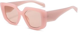 Generic Large Frame Vacation Men Sunglasses Outdoor Commuter Women Decorative Sun Glasses(Pink)