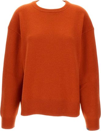 Extreme Cashmere Geribbelde trui met ronde hals - Oranje