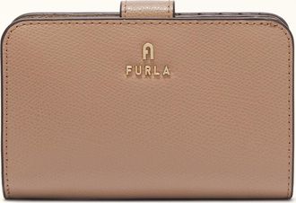 Furla Camelia Portafoglio Compatto M Greige Grigio Pelle Stampata Donna