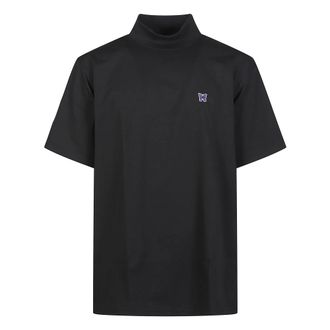 Needles Tops, Heren, Zwart, XL, Polyester, T-shirt met hoge hals