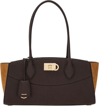 Ferragamo Brown Studio Soft Medium Shoulder Bag