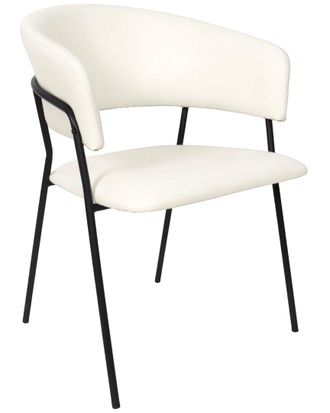 Manhattan Comfort Set Of 2 Slate Metal Vegan Leather Armchairs